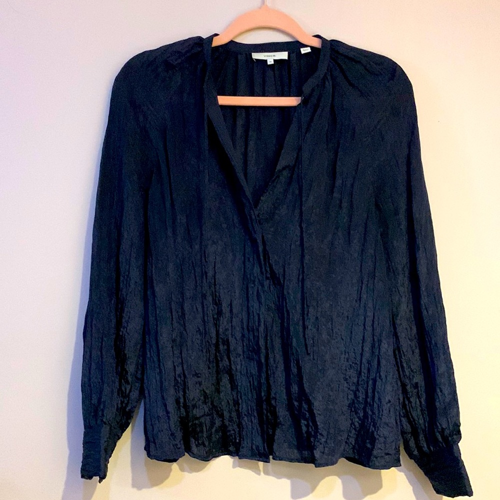Vince, women’s blouse, navy blue, xs